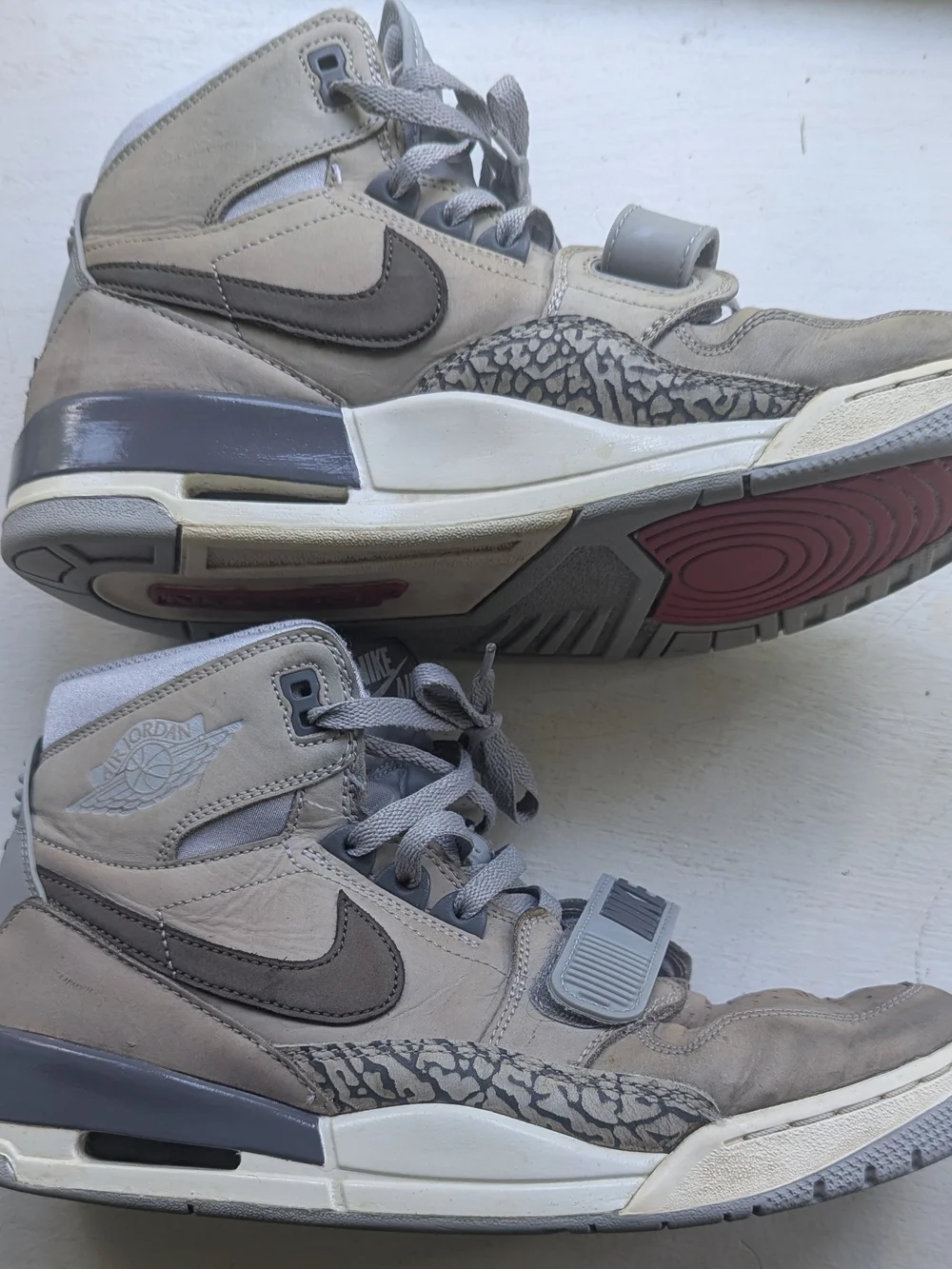 Nike Air Jordans Legacy 312 High-Top Sneakers Gray with Dark Gray Swoosh